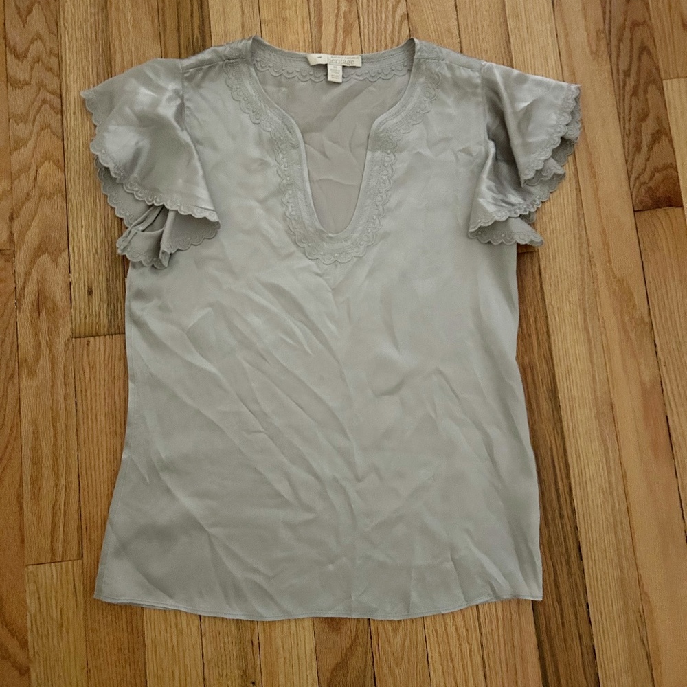 Banana Republic Heritage Silk Flutter Sleeve Top